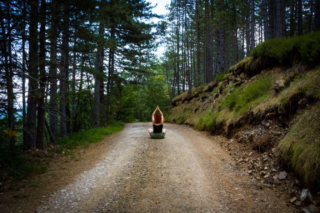 Mastering the First Impression: Your intriguing post title goes here A person meditating on a forest path, embracing natures tranquility in summer.